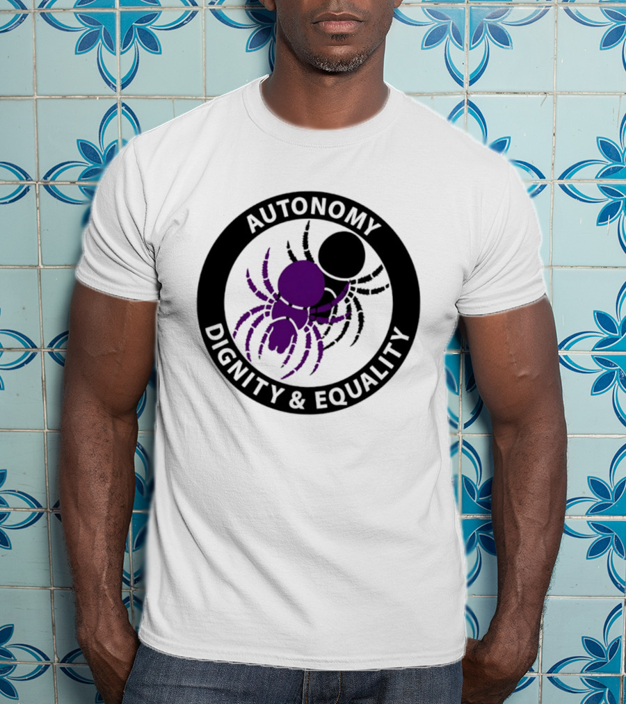 Autonomy Dignity Equality Purple Spider Emblem Social Justice T-Shirt