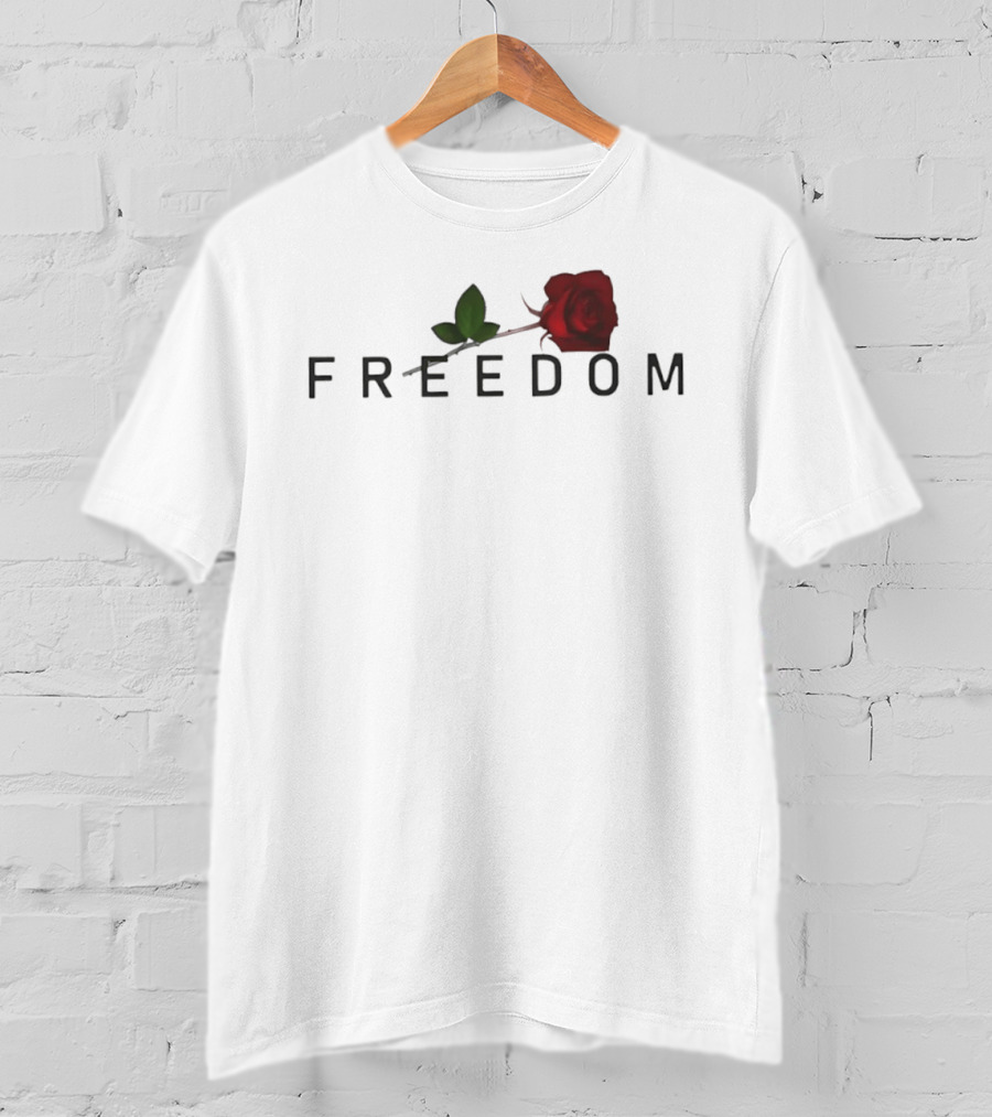 Freedom Red Rose Flower Charlie Kirk T-Shirt