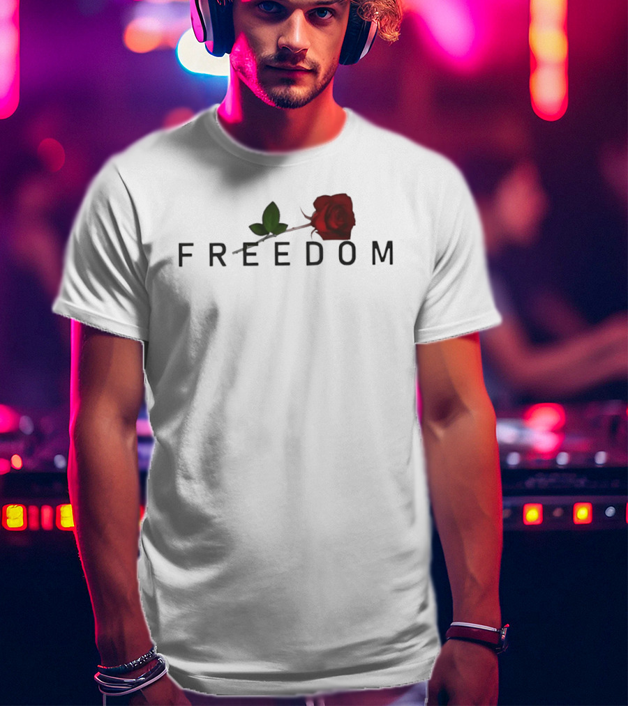 Freedom Red Rose Flower Charlie Kirk T-Shirt