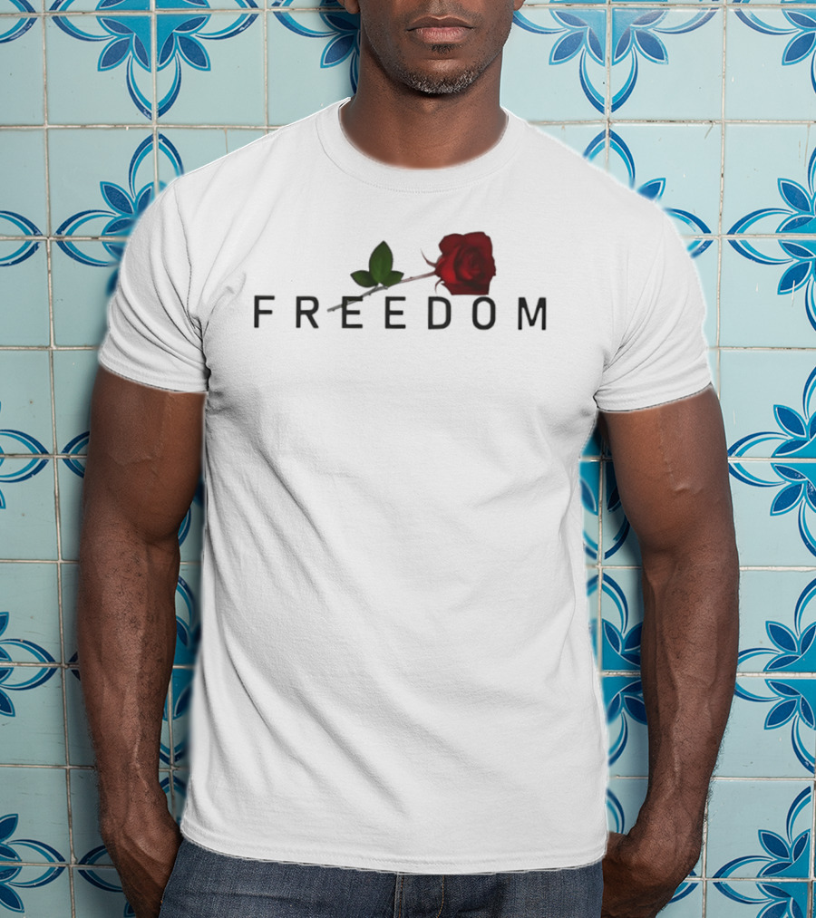 Freedom Red Rose Flower Charlie Kirk T-Shirt