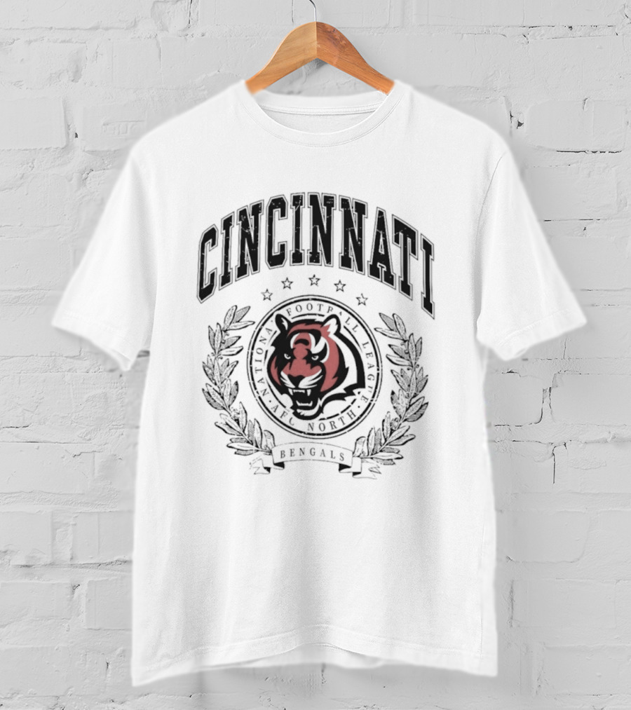 Cincinnati Tigers Football Badge Bengals NFL National Football League AFC North T-Shirt