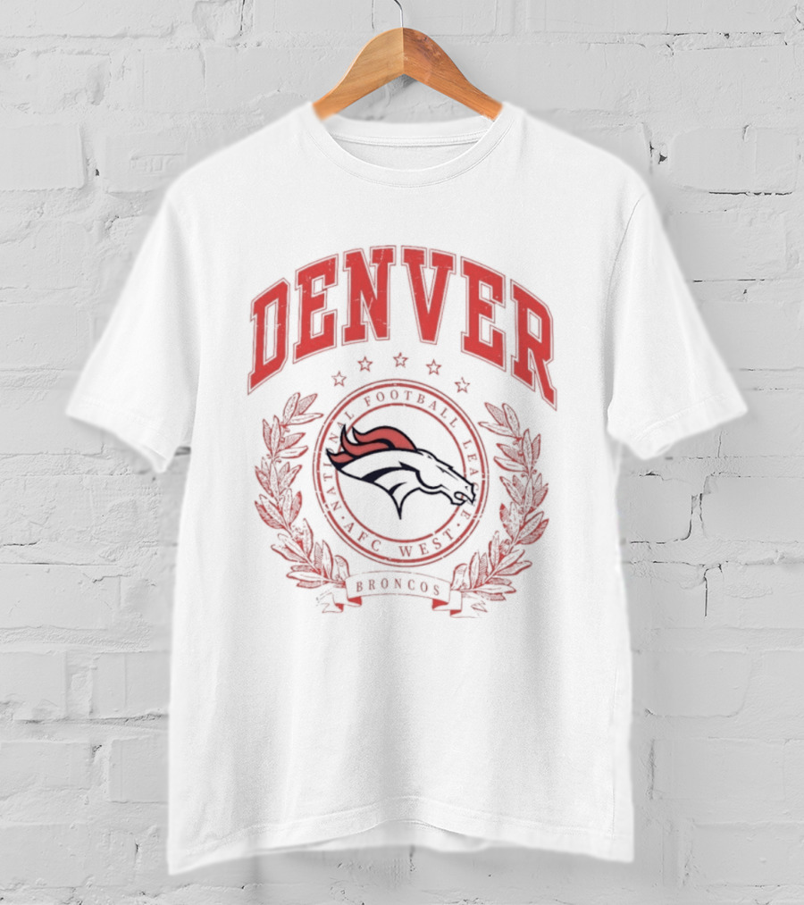 Denver Broncos AFC West National Football League Team Crest T-Shirt