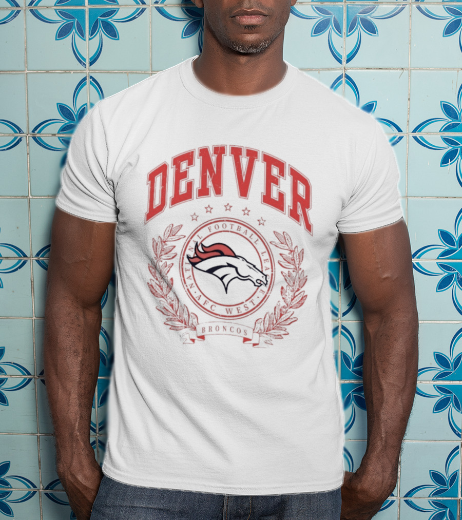 Denver Broncos AFC West National Football League Team Crest T-Shirt