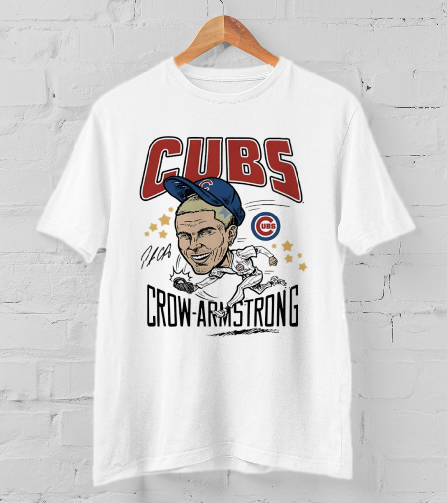Cubs Pete Crow Armstrong Caricature MLB Player T-Shirt