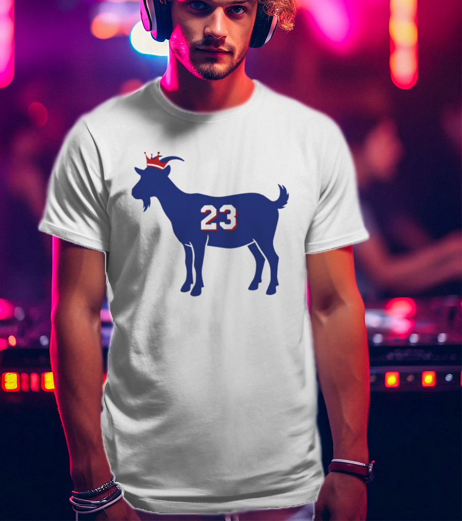 LeGOAT 23 Philadelphia Basketball Crowned Goat T-Shirt