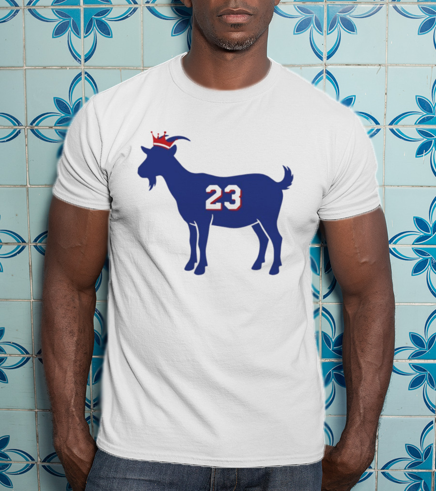 LeGOAT 23 Philadelphia Basketball Crowned Goat T-Shirt