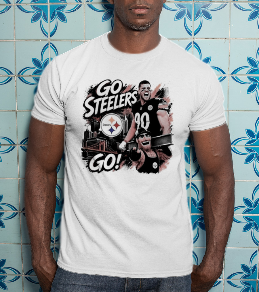 Pittsburgh Steelers TJ Watt Go Steelers Go! T-Shirt