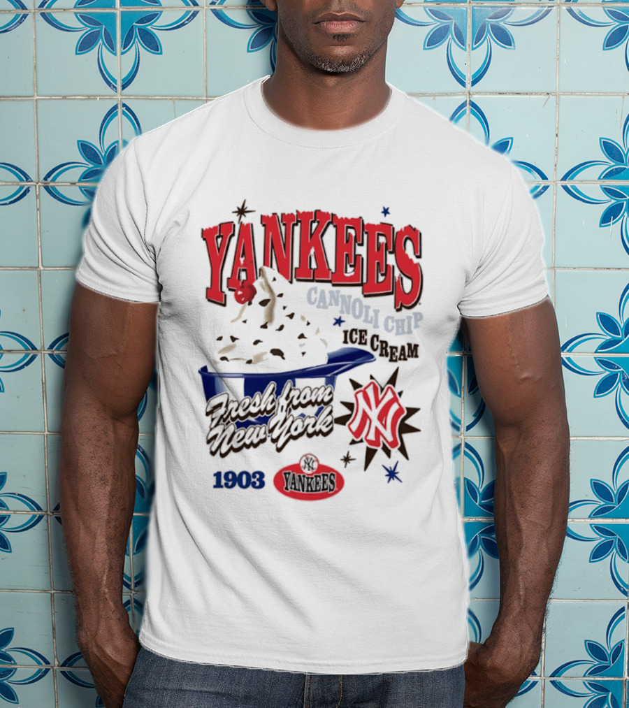 Yankees Cannoli Chip Ice Cream Fresh From New York Since 1903 T-Shirt