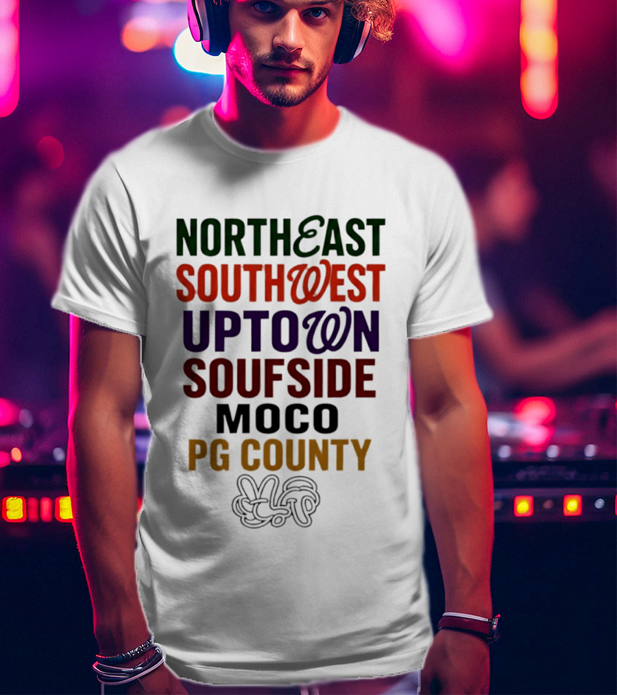 Northeast Southwest Uptown Soufside Moco PG County Peace Gesture T-Shirt