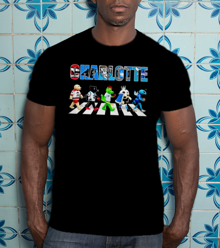 2026 Charlotte Sports Team Mascots Abbey Road Bowling Pin Parade T-Shirt