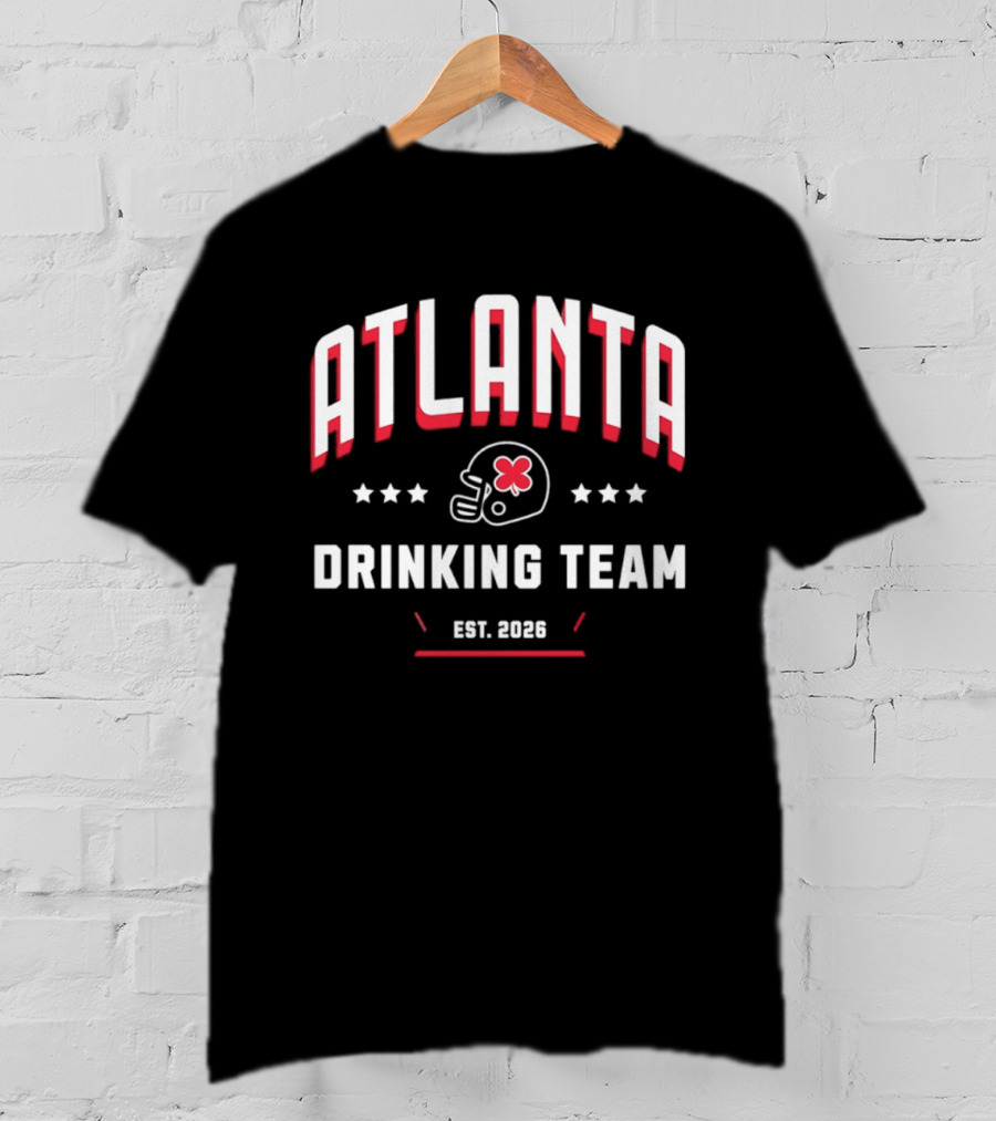 Atlanta Falcons Drinking Team Est 2026 Helmet And Stars T-Shirt