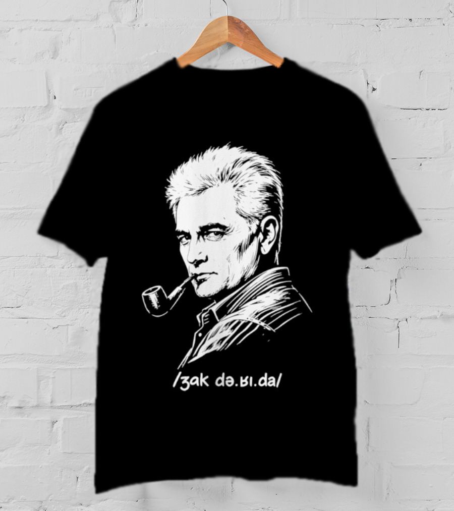 Jacques Derrida Zak De.ʁi.da Philosophy Pipe Sketch T-Shirt