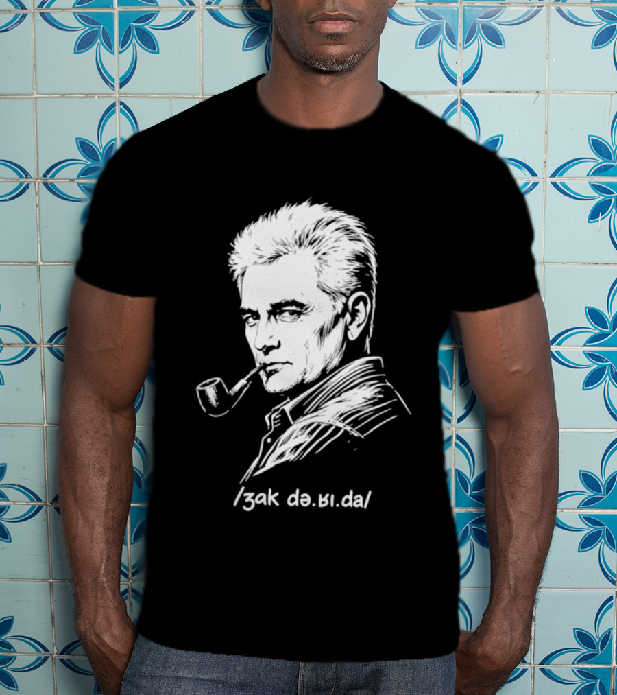 Jacques Derrida Zak De.ʁi.da Philosophy Pipe Sketch T-Shirt