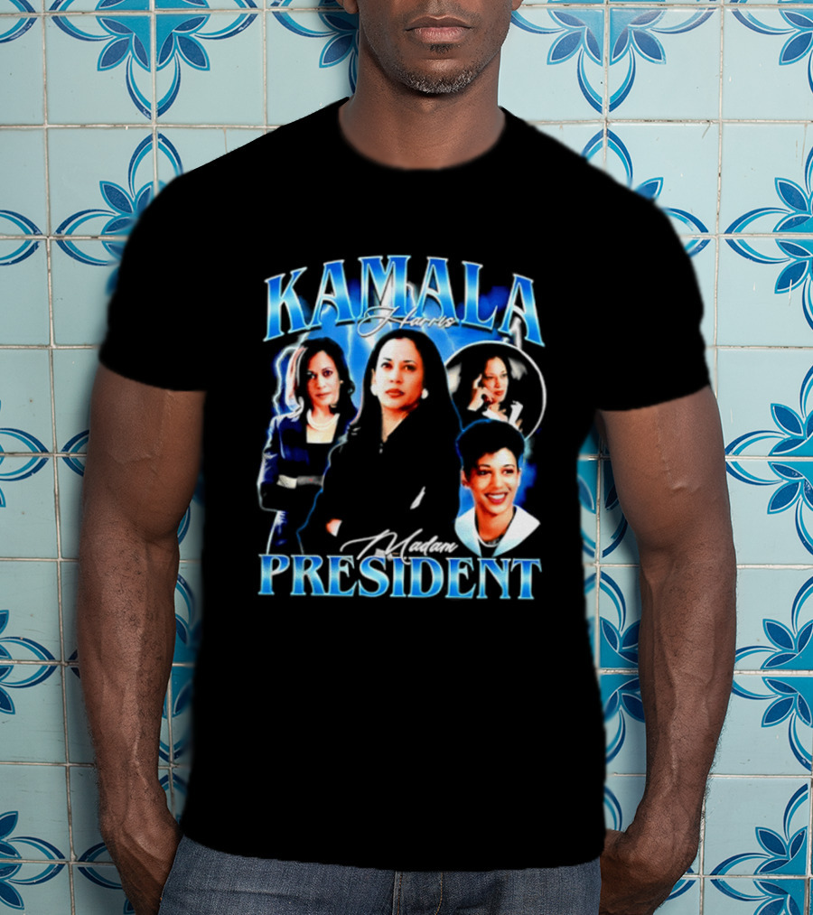 Kamala Harris Madam President Democratic Party Collage T-Shirt