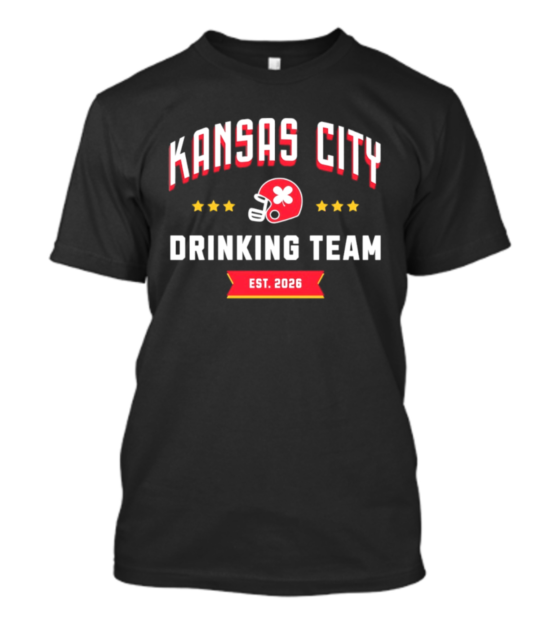 Kansas City Drinking Team Football Est 2026 Helmet Stars T-Shirt