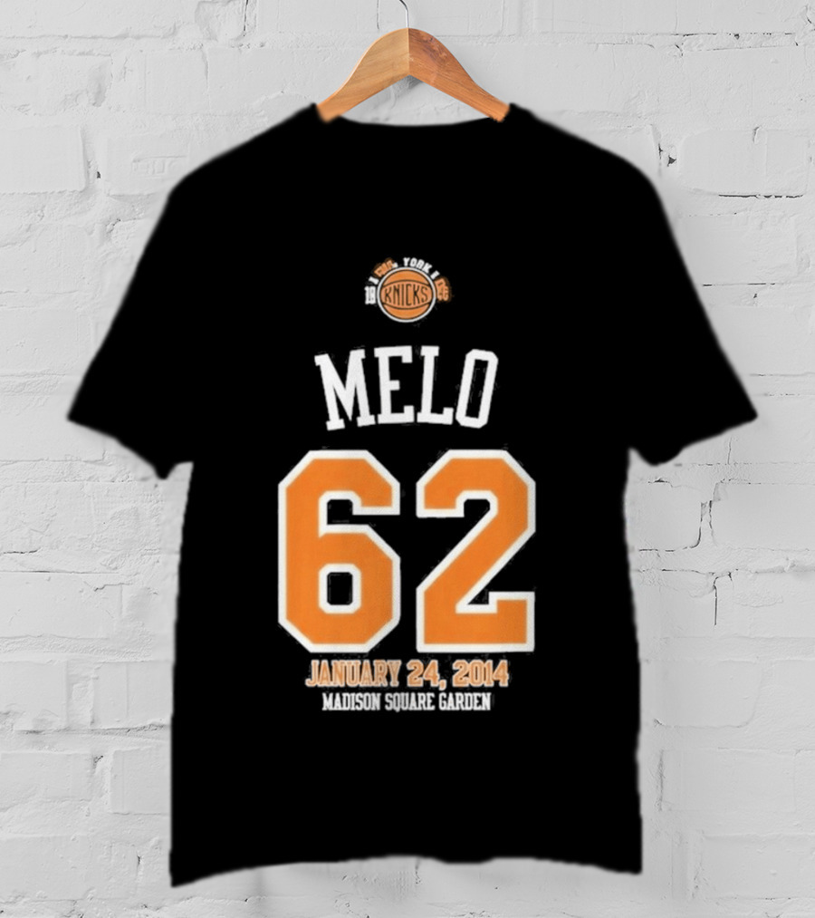 Melo 62 Knicks January 24 2014 Madison Square Garden T-Shirt