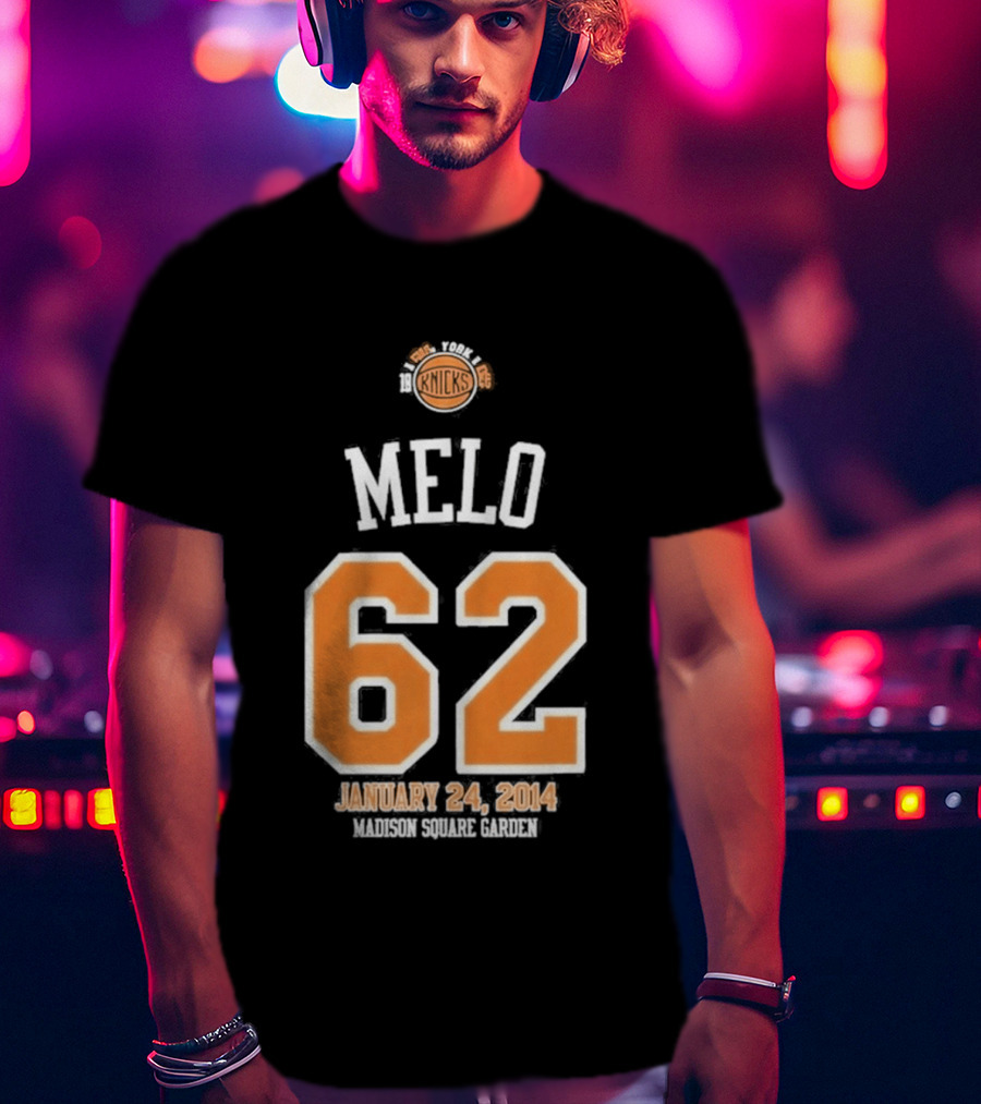 Melo 62 Knicks January 24 2014 Madison Square Garden T-Shirt