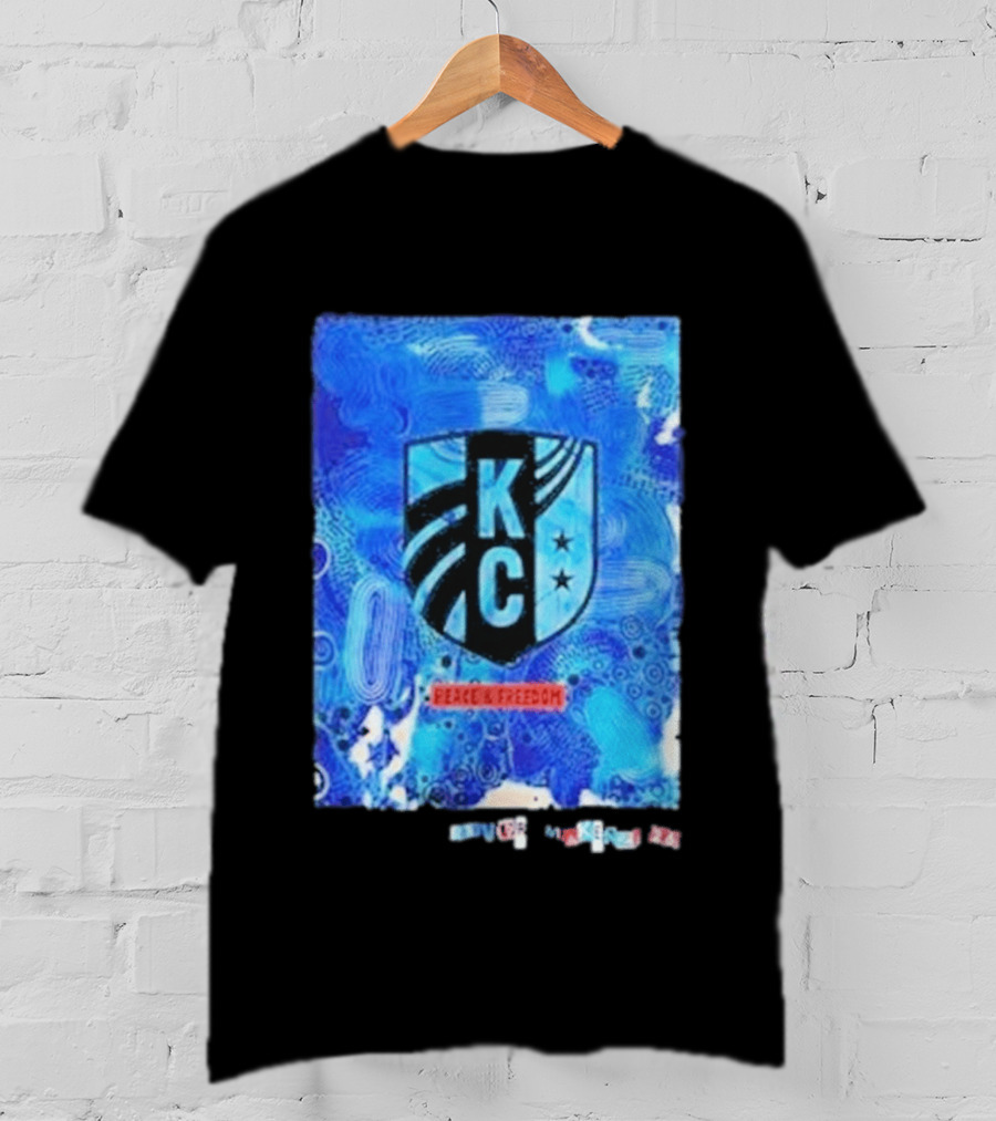 Kansas City Current KC Peace Freedom Blue T-Shirt