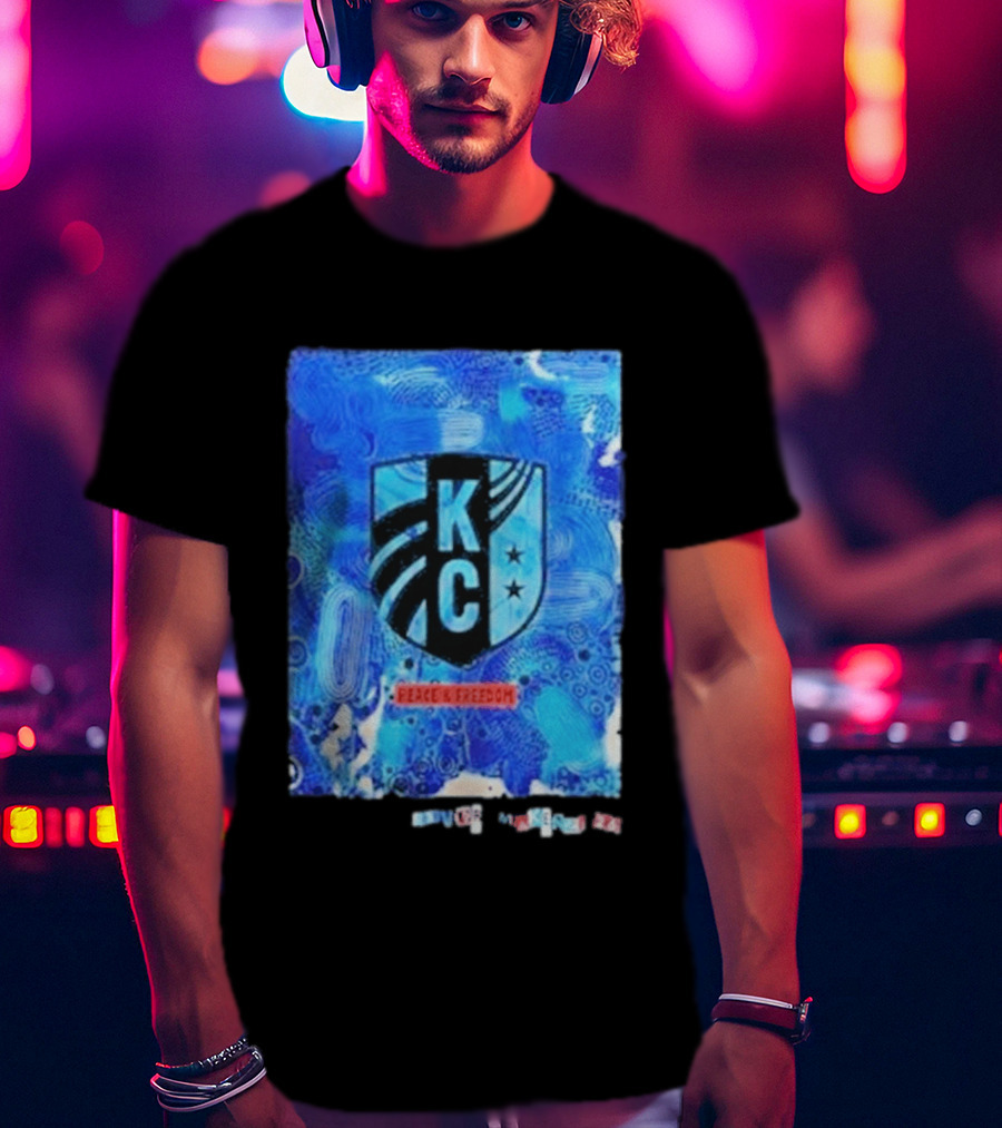 Kansas City Current KC Peace Freedom Blue T-Shirt