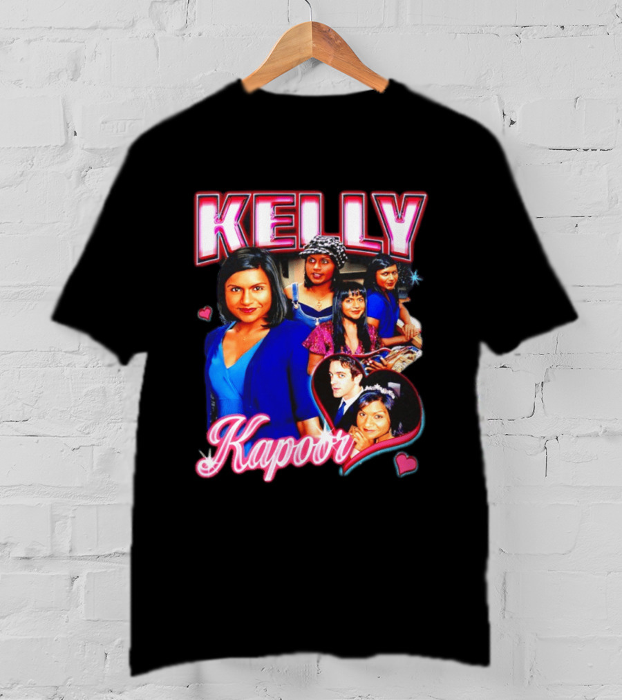 Kelly Kapoor 90s Bootleg Style With Hearts And Character Collage T-Shirt
