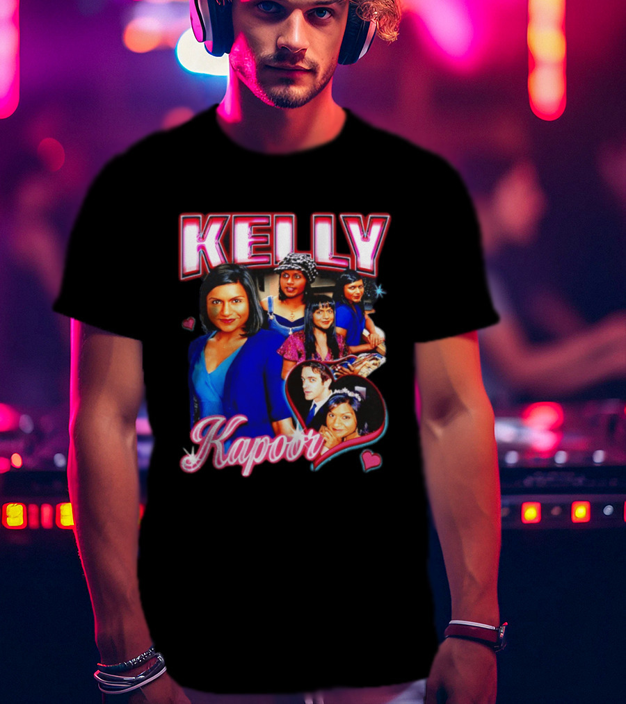 Kelly Kapoor 90s Bootleg Style With Hearts And Character Collage T-Shirt