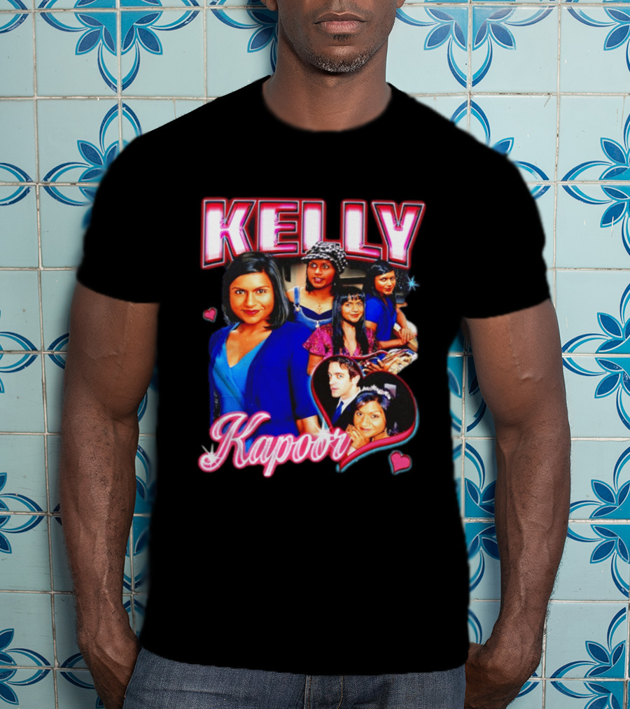 Kelly Kapoor 90s Bootleg Style With Hearts And Character Collage T-Shirt