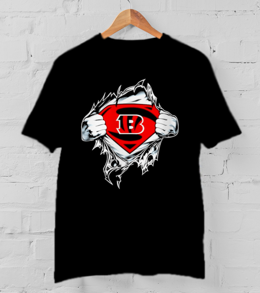 Cincinnati Bengals 13 Superman Symbol Football T-Shirt