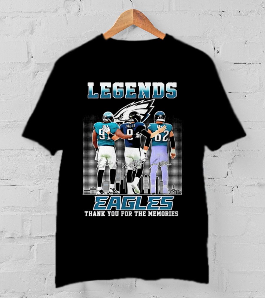 Eagles Legends Cox Foles Kelce Thank You For The Memories T-Shirt