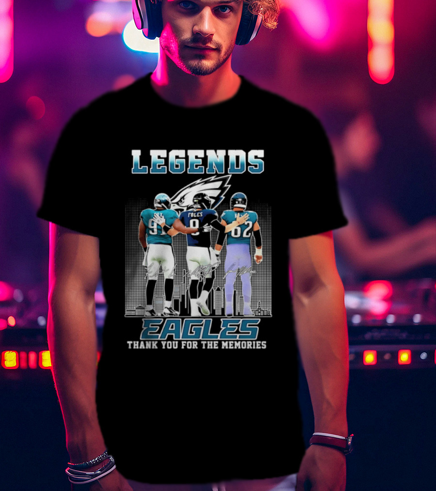 Eagles Legends Cox Foles Kelce Thank You For The Memories T-Shirt