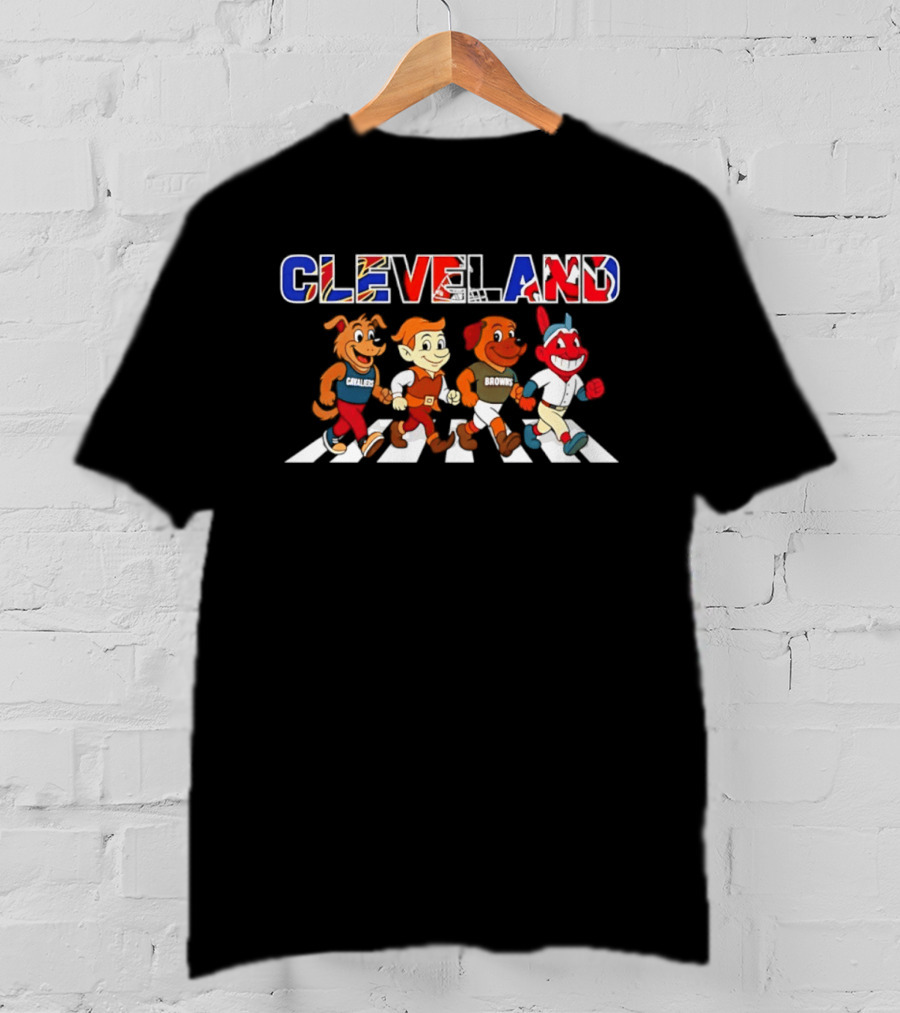 Cleveland Cavaliers Browns Indians Abbey Road Characters 2026 T-Shirt