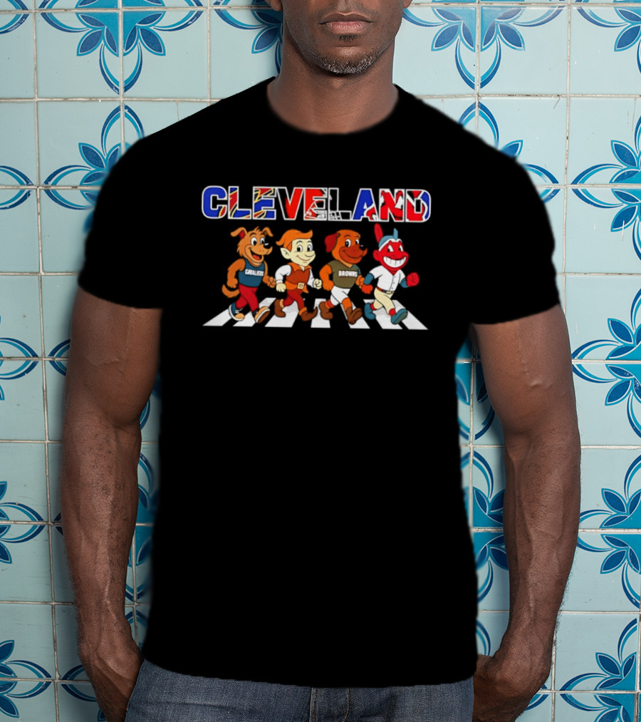 Cleveland Cavaliers Browns Indians Abbey Road Characters 2026 T-Shirt