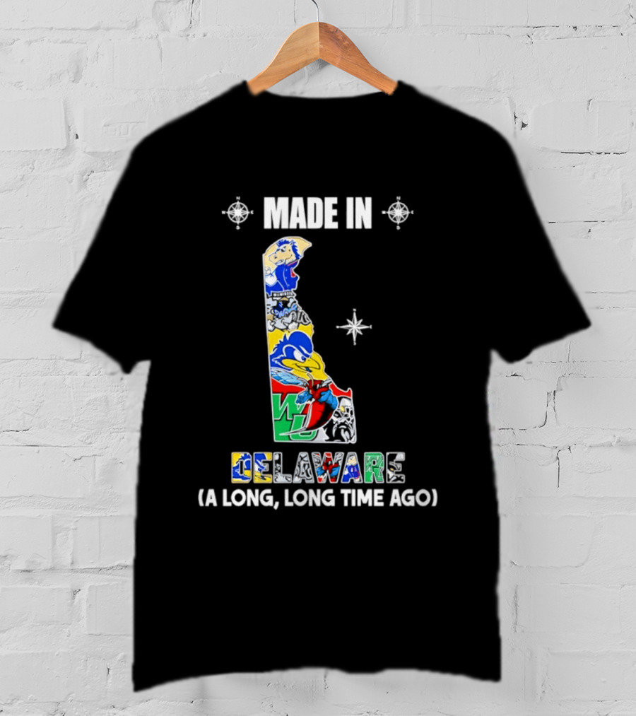 Made In Delaware A Long Long Time Ago State Map With Colorful T-Shirt