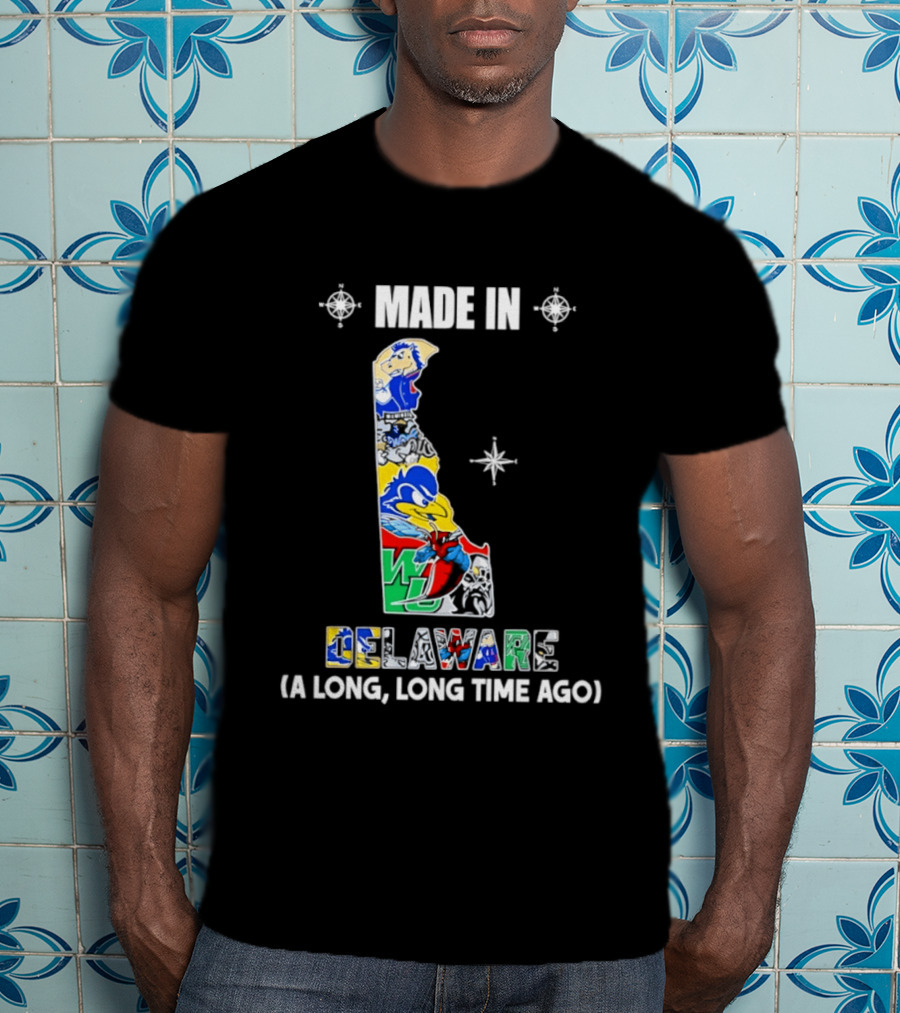 Made In Delaware A Long Long Time Ago State Map With Colorful T-Shirt