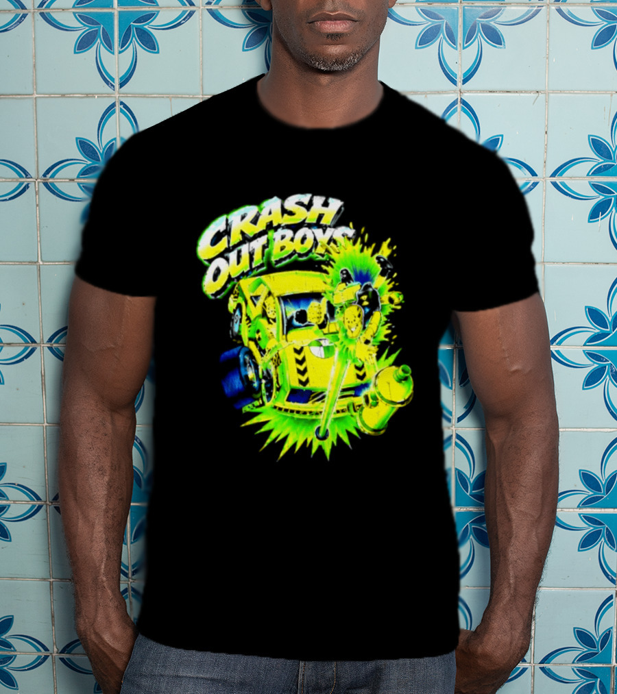 Crash Out Boys Neon Green Punk Streetwear Sludge T-Shirt