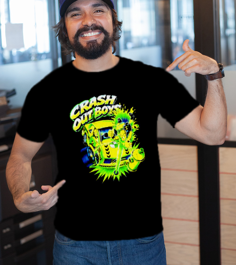 Crash Out Boys Neon Green Punk Streetwear Sludge T-Shirt