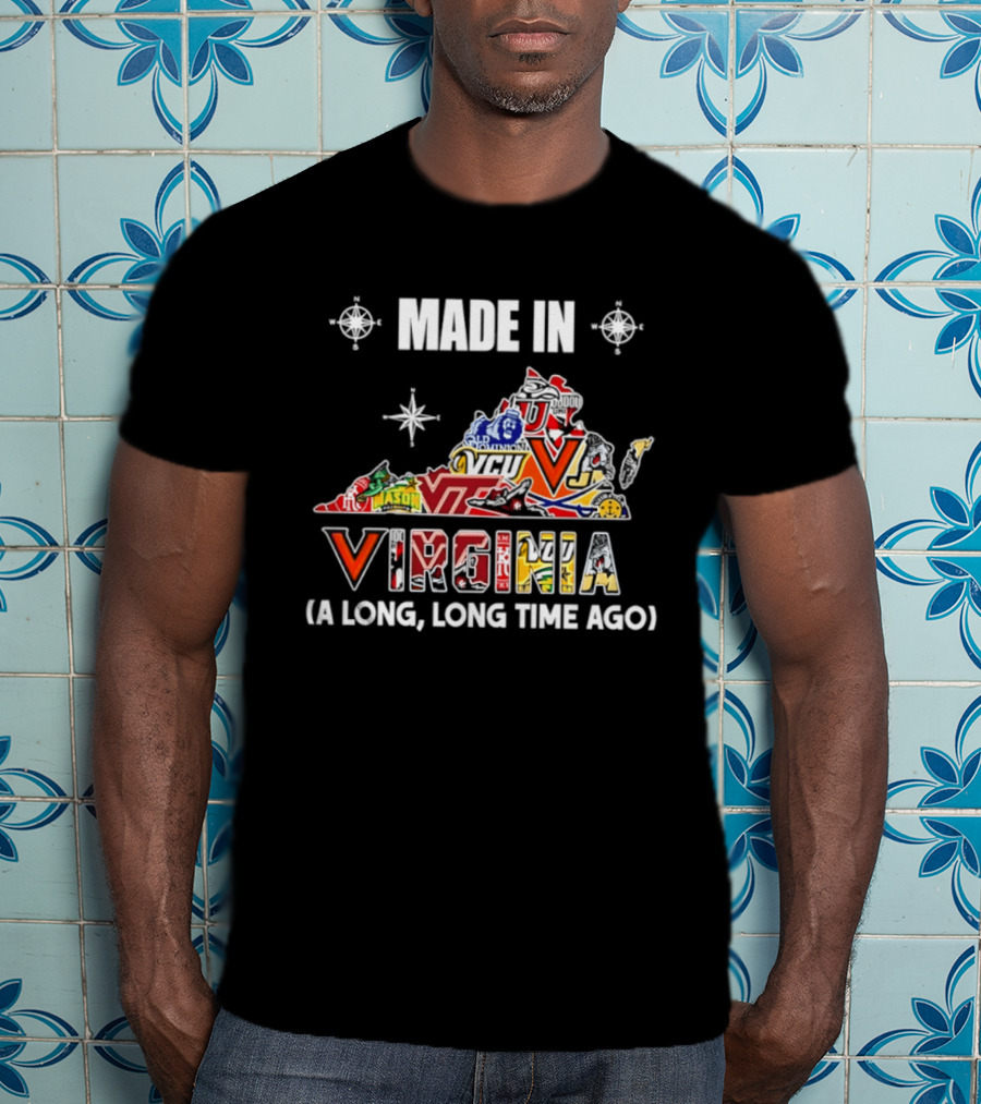 Made In Virginia Sports Team Map Virginia A Long Long Time Ago T-Shirt