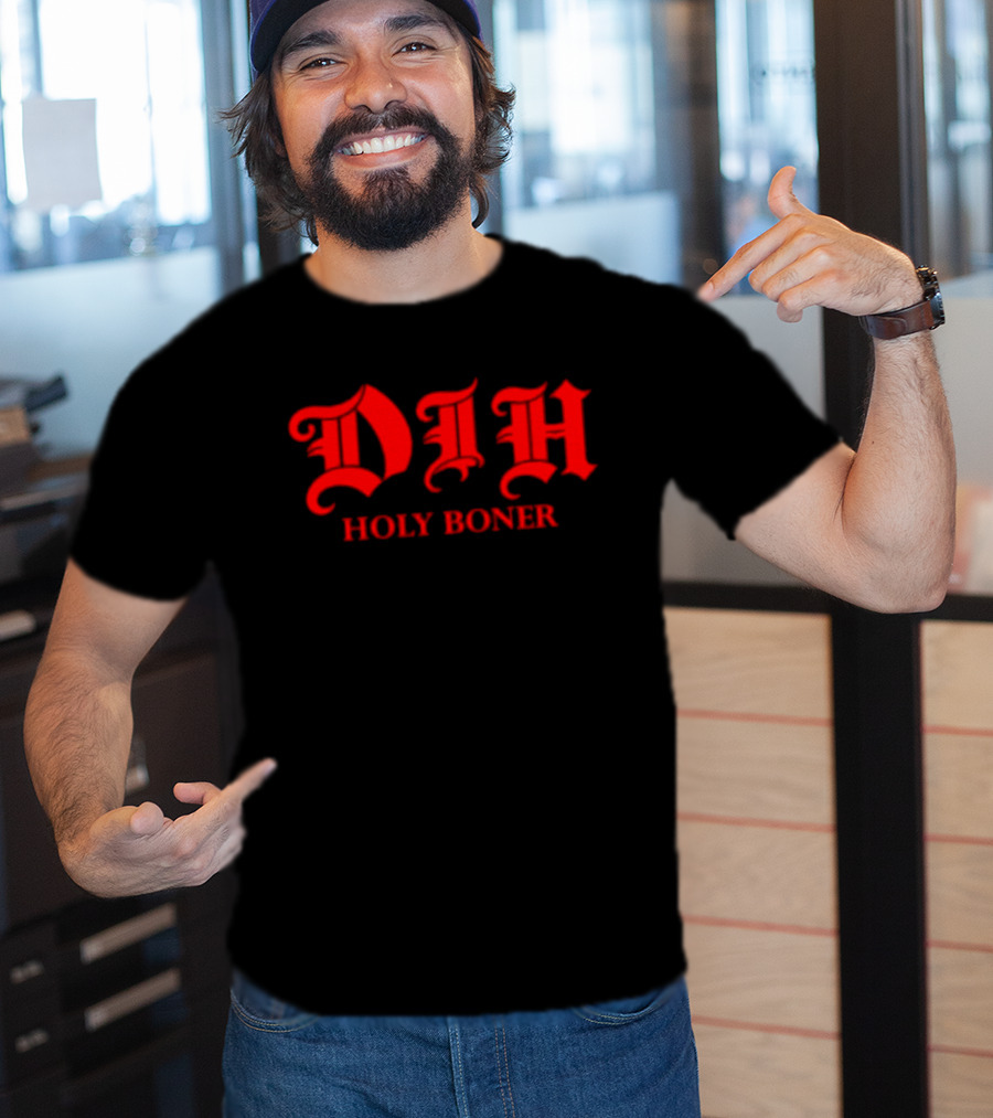 Dih Holy Boner Bold Gothic Red T-Shirt