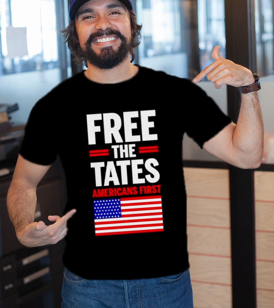 Free The Tates Americans First USA Flag T-Shirt