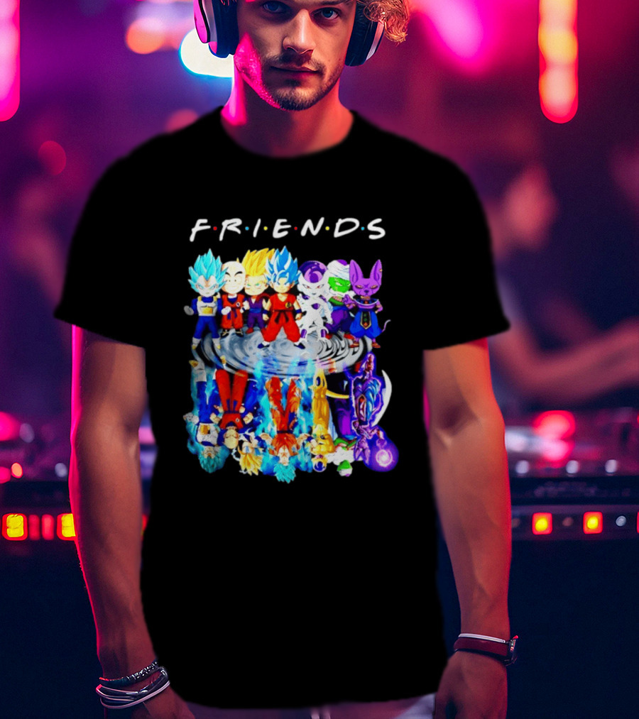 FRIENDS Dragon Ball Z Characters Goku Vegeta Piccolo Frieza Beerus T-Shirt
