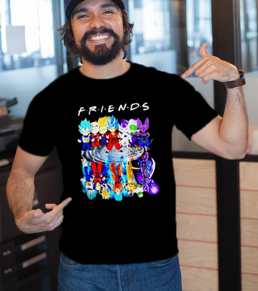 FRIENDS Dragon Ball Z Characters Goku Vegeta Piccolo Frieza Beerus T-Shirt