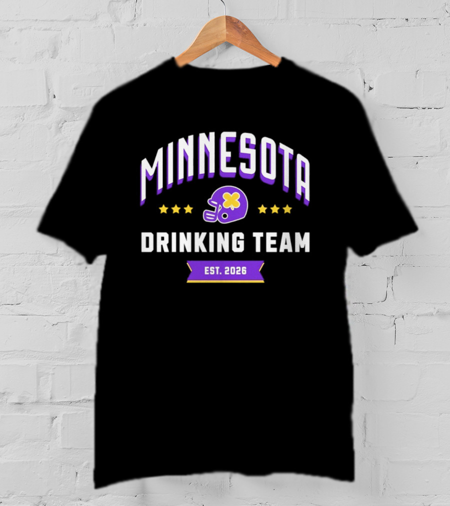 Minnesota Drinking Team Est 2026 Football Helmet Party Fun T-Shirt