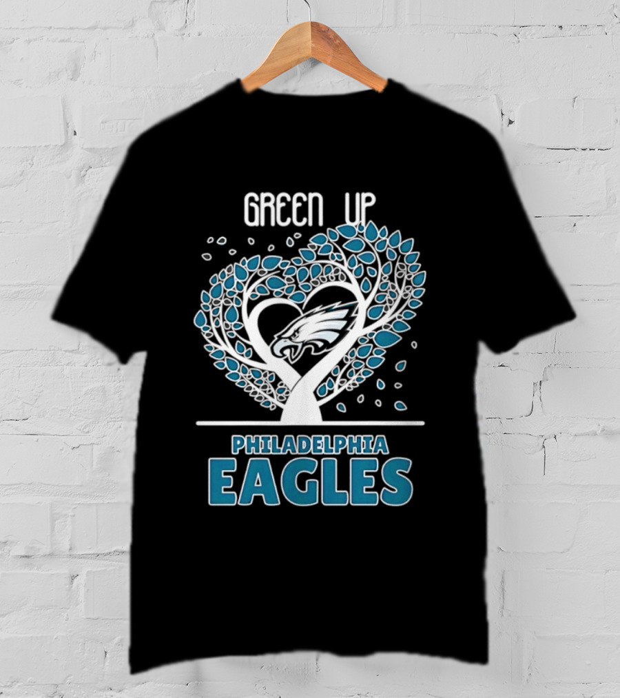 Philadelphia Eagles Green Up Heart Tree 2026 T-Shirt