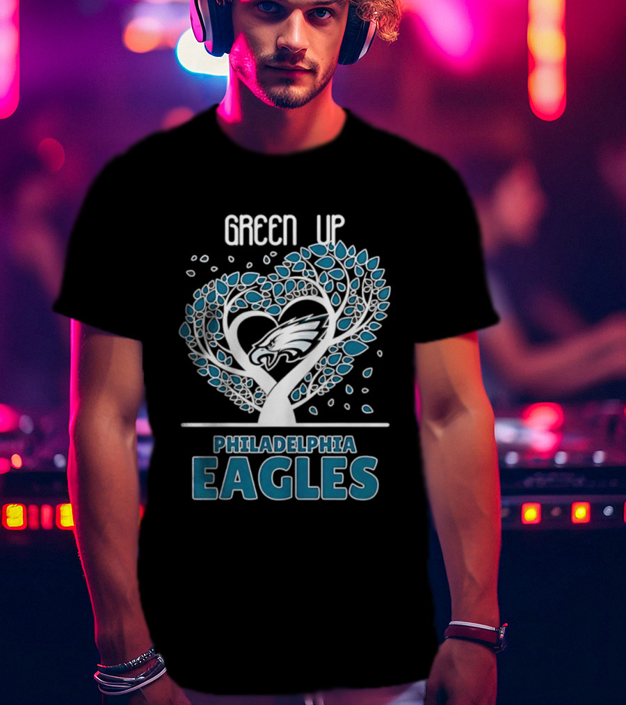 Philadelphia Eagles Green Up Heart Tree 2026 T-Shirt