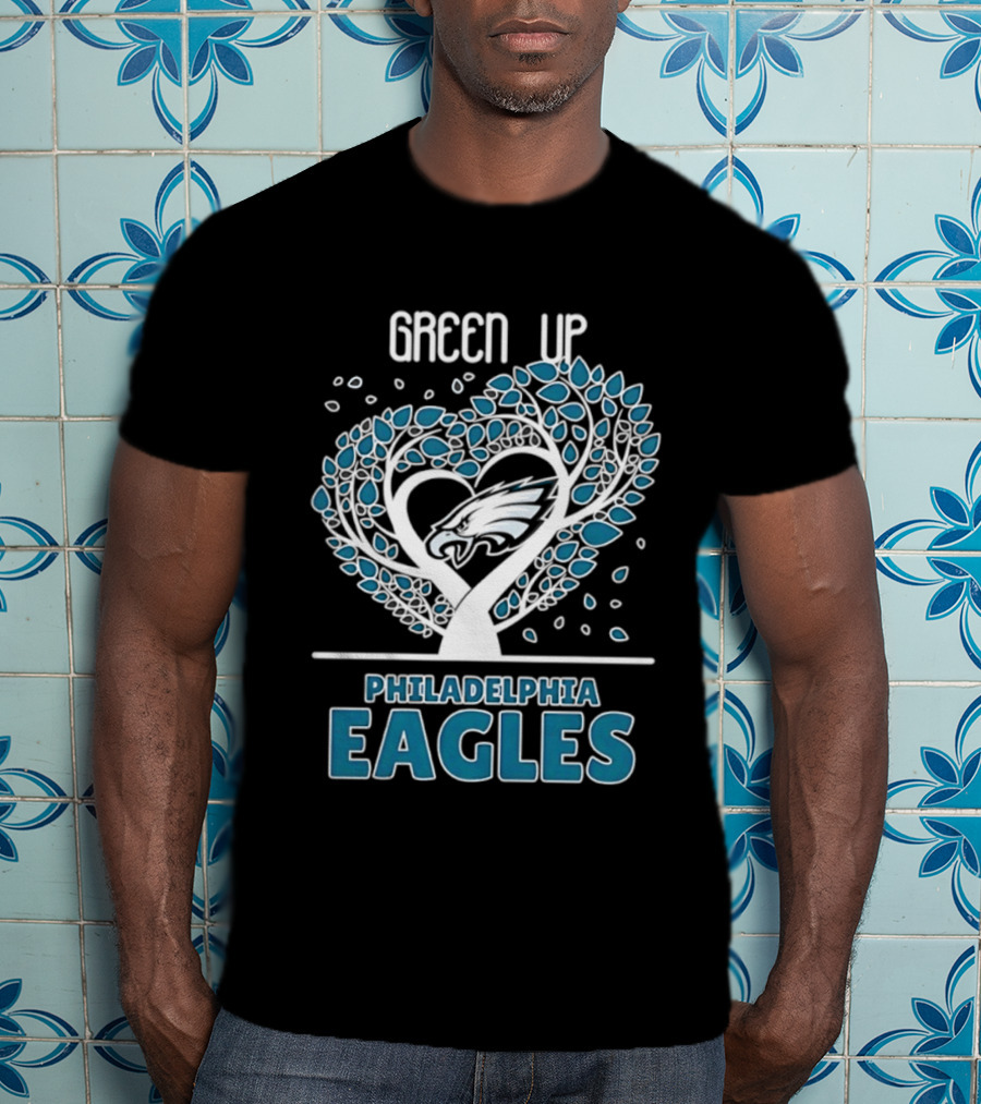 Philadelphia Eagles Green Up Heart Tree 2026 T-Shirt