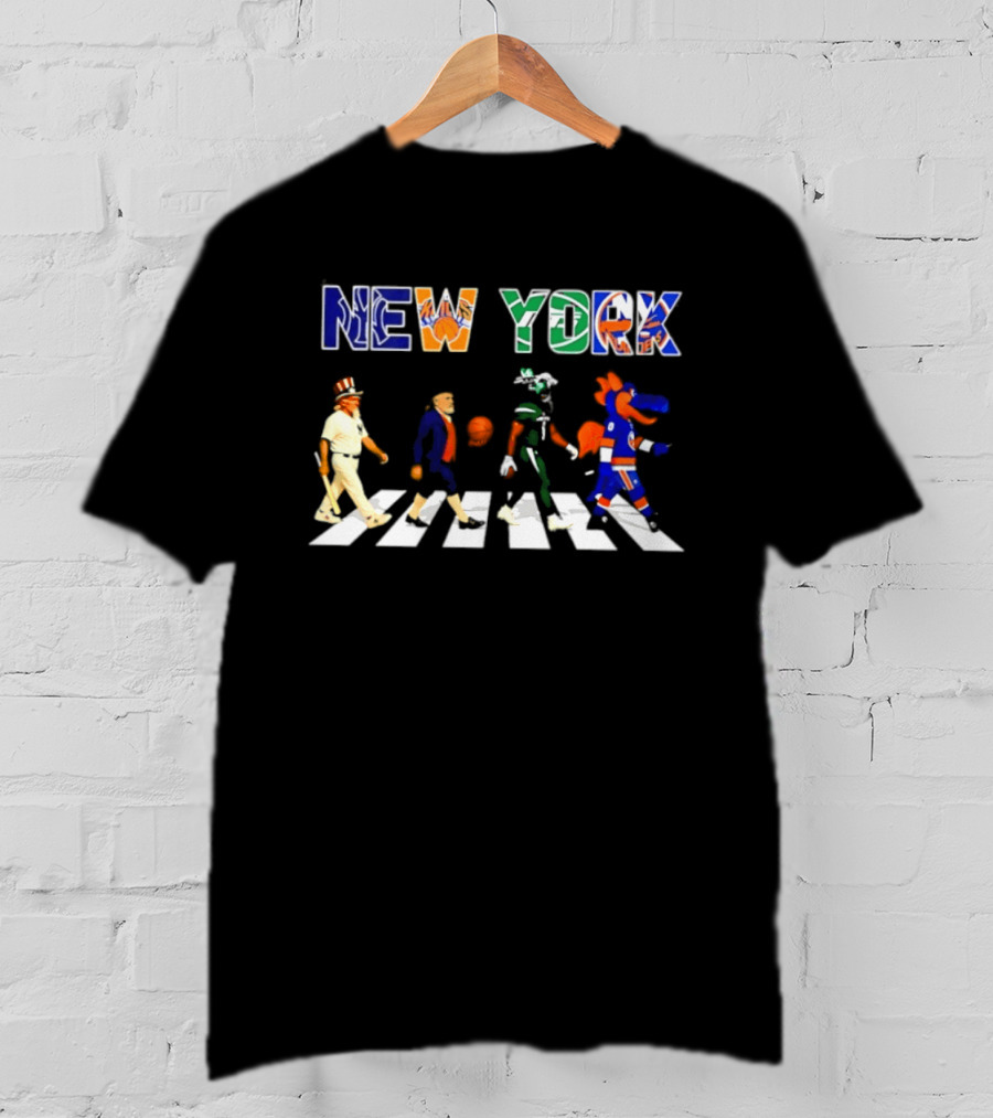 New York Yankees Knicks Jets Islanders Abbey Road Sports T-Shirt