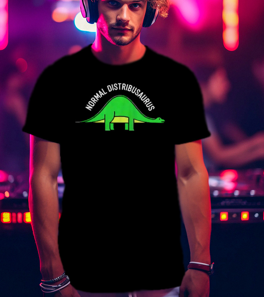 Normal Distribusaurus Dinosaur Statistics T-Shirt