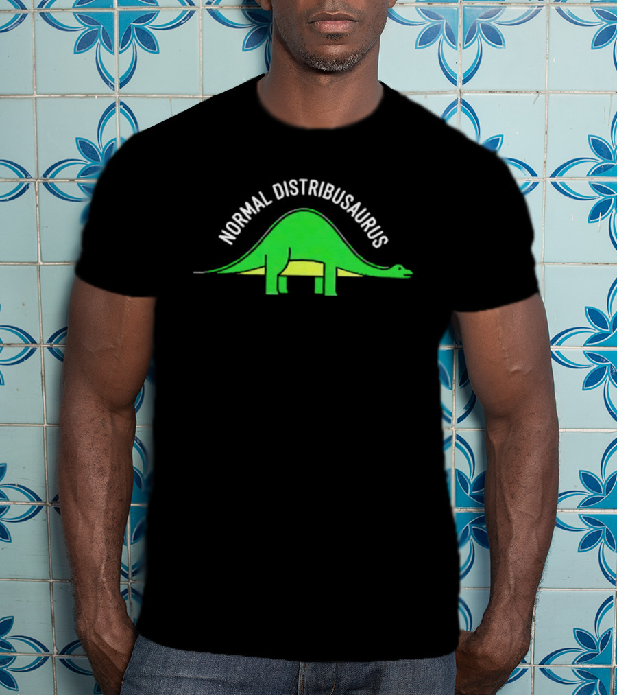 Normal Distribusaurus Dinosaur Statistics T-Shirt