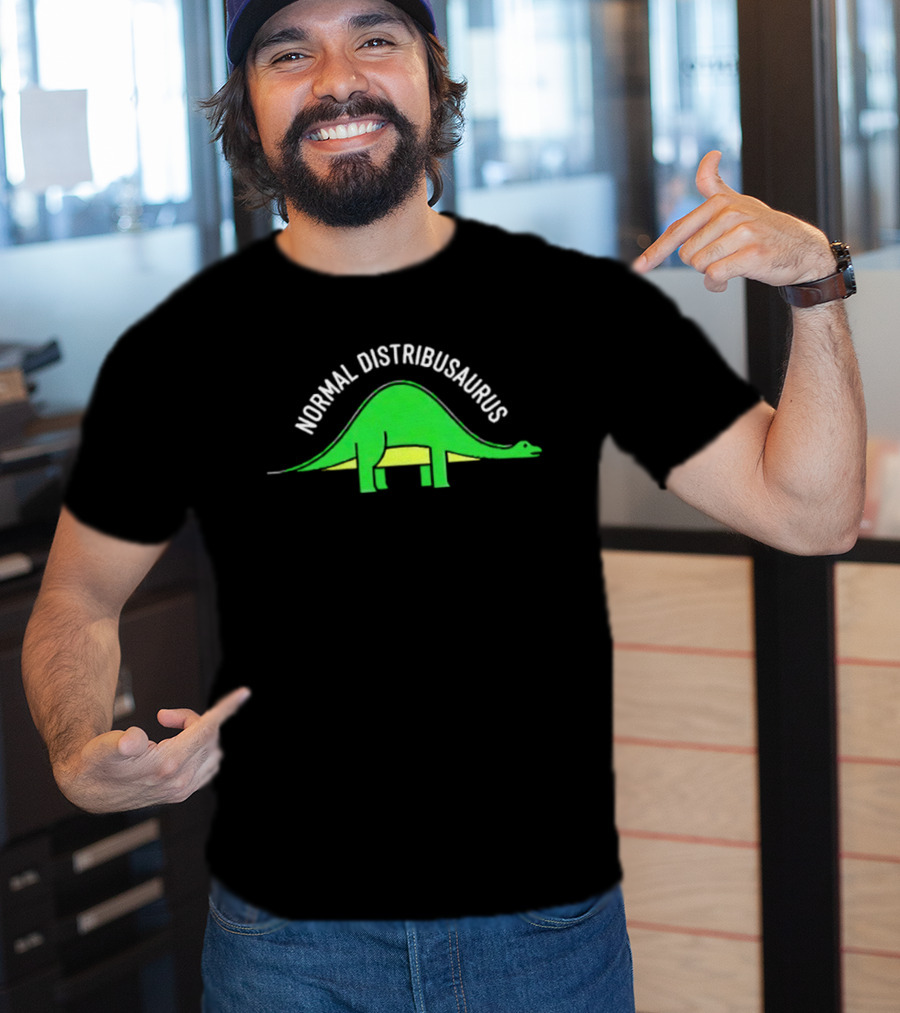 Normal Distribusaurus Dinosaur Statistics T-Shirt