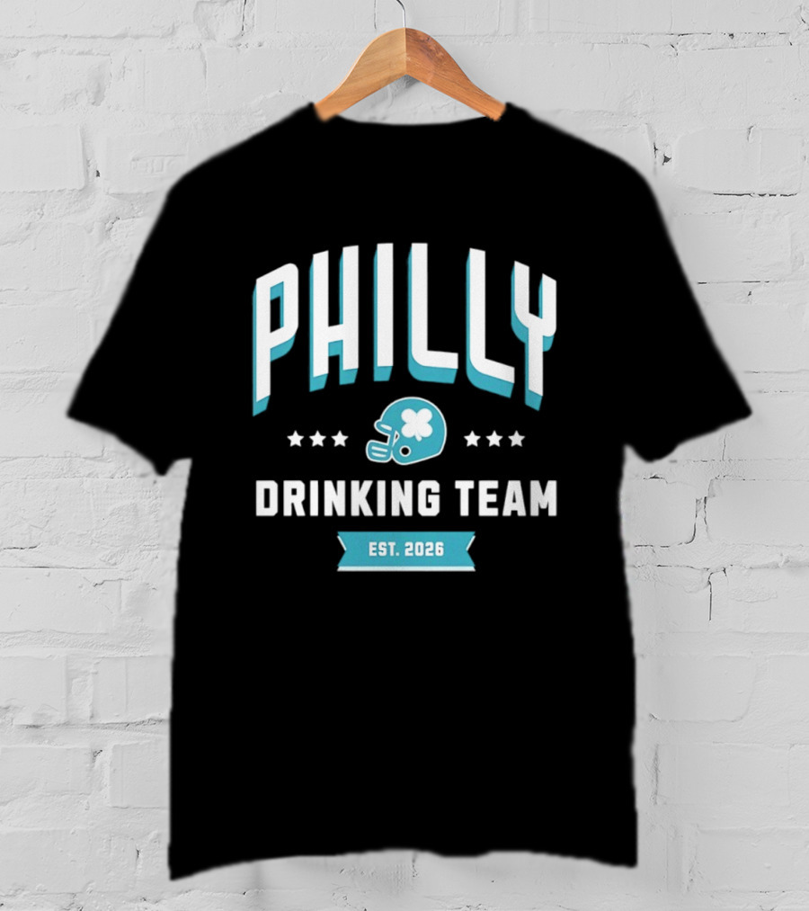 Philly Drinking Team Est 2026 Football Helmet Stars T-Shirt