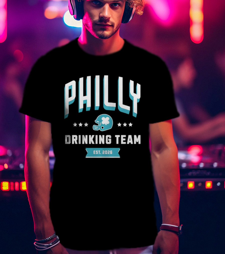 Philly Drinking Team Est 2026 Football Helmet Stars T-Shirt